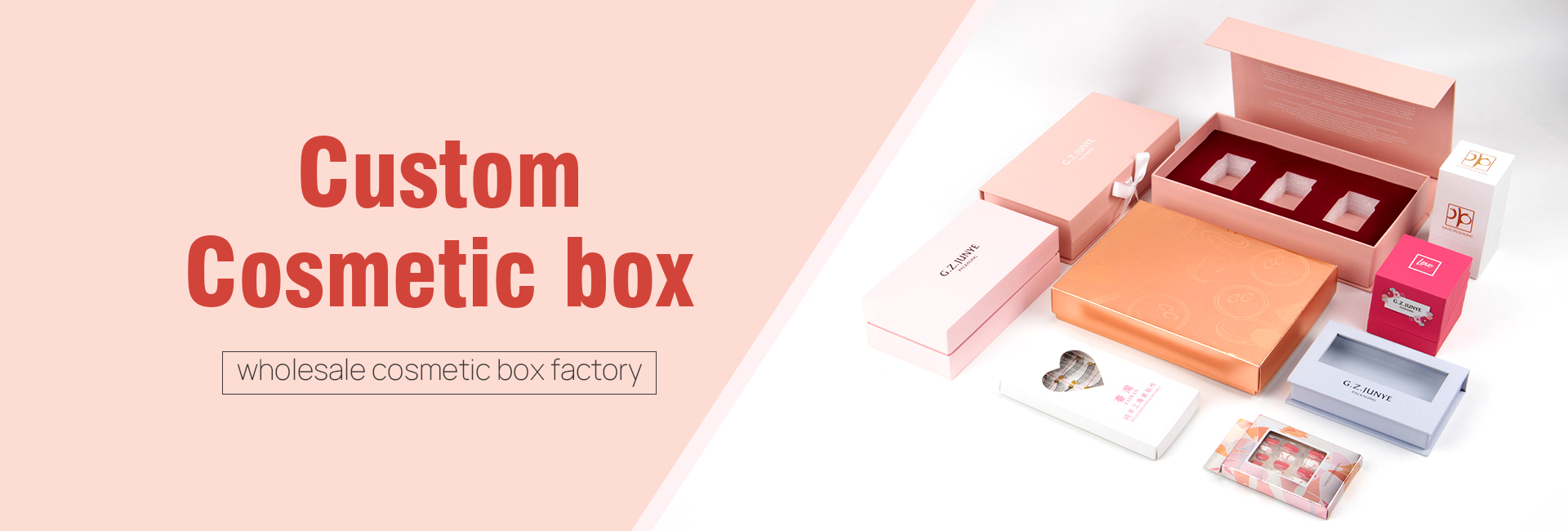 Custom cosmetic packaging boxes banner