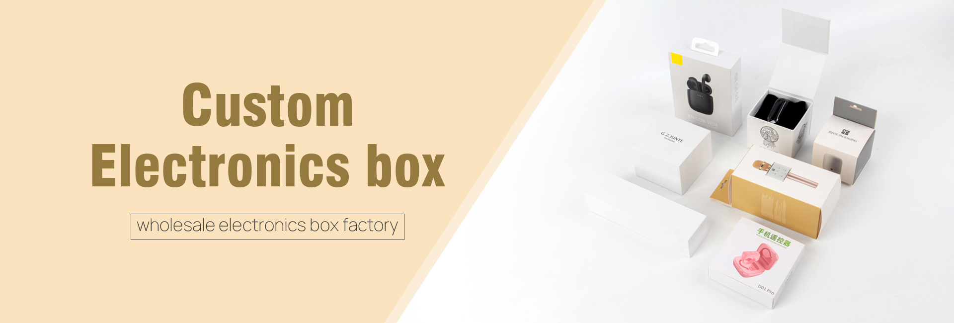 Custom electronics packaging boxes banner