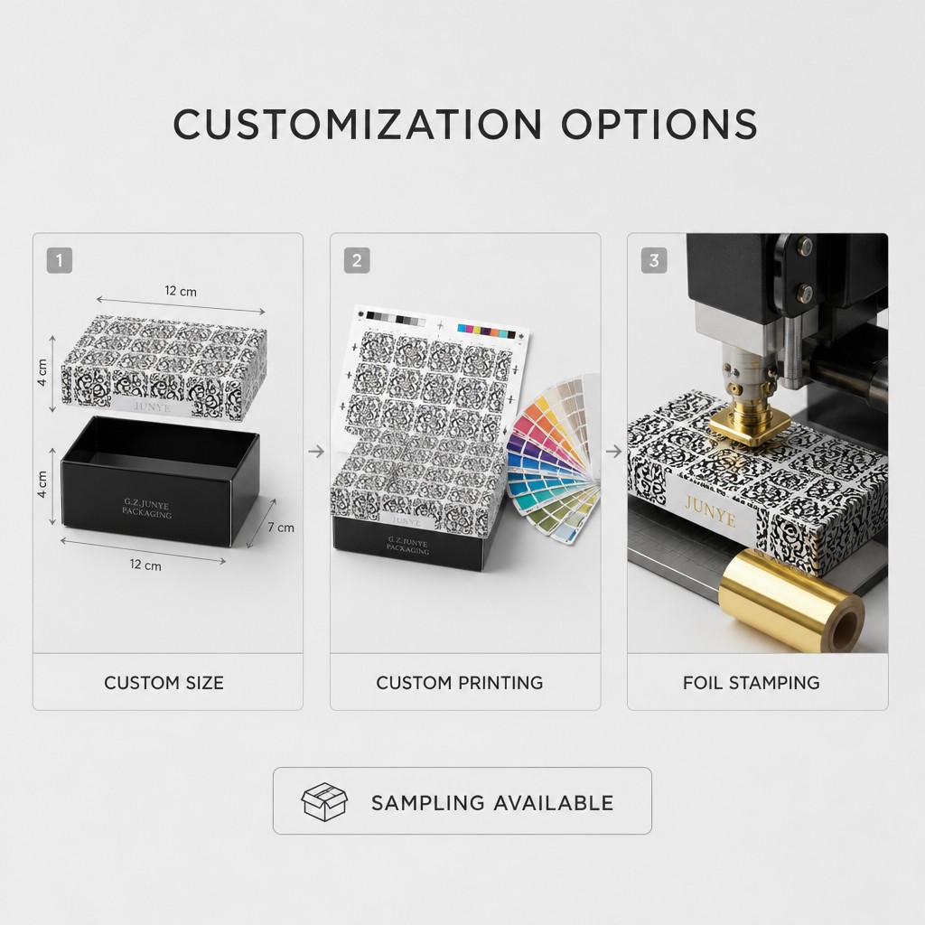 Paper finish and lid print options for the telescopic lid box